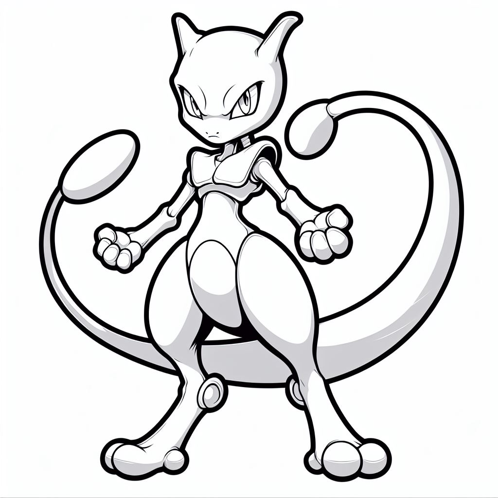 pokemon coloring pages mewtwo2