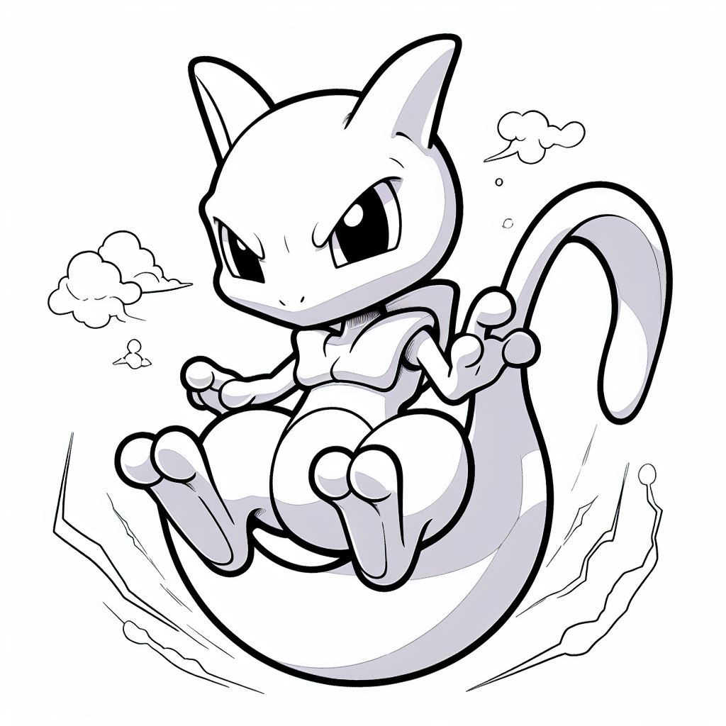 pokemon coloring pages mewtwo6