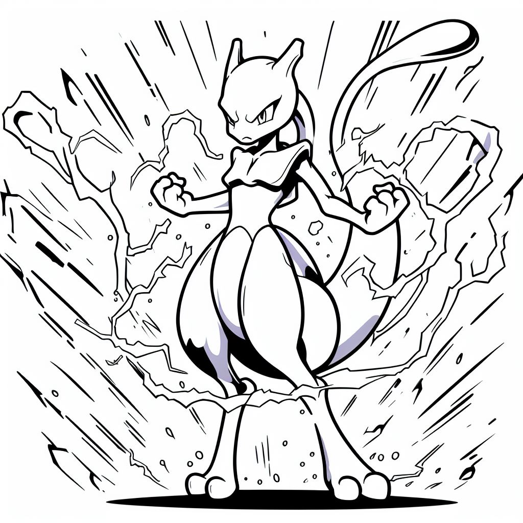 pokemon coloring pages mewtwo7
