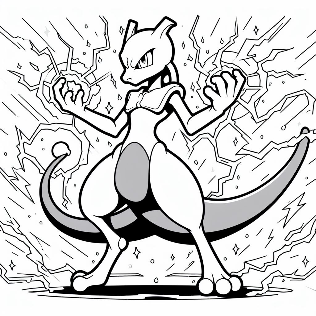 pokemon coloring pages mewtwo8